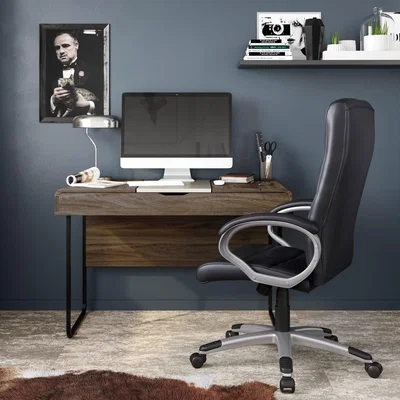 Dunelm Garrison Leather Executive Chair Black