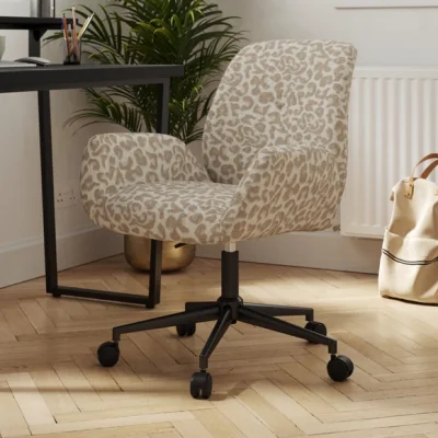 Dunelm Ginny Leopard Print Swivel Office Chair
