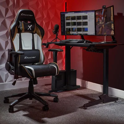 Dunelm X Rocker Agility Junior Esports Gaming Chair Gold