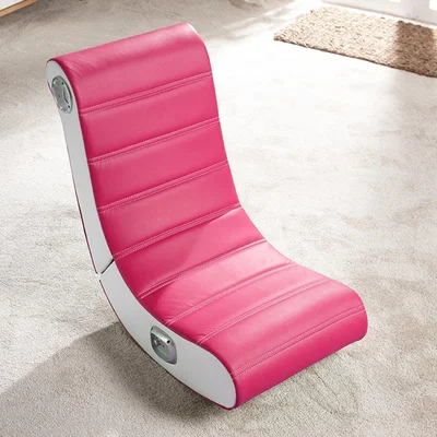 Dunelm X Rocker Play 2.0 Stereo Audio Floor Rocker Gaming Chair Pink