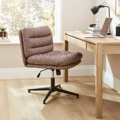 Dunelm Bertha Tonal Boucle Wide Criss Cross Office Chair