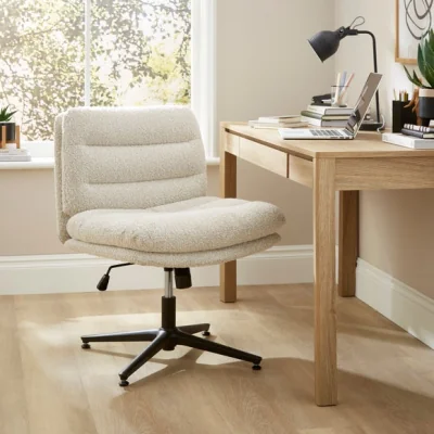 Dunelm Bertha Tonal Boucle Wide Criss Cross Office Chair