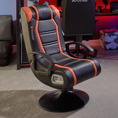 Dunelm X Rocker Veleno 2.1 Stereo Audio Junior Gaming Chair with Subwoofer Black