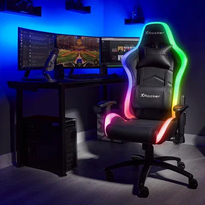 Dunelm X Rocker Bravo Neo Motion LED Esports Gaming Chair Black