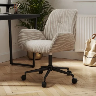 Dunelm Ginny Zebra Print Swivel Office Chair