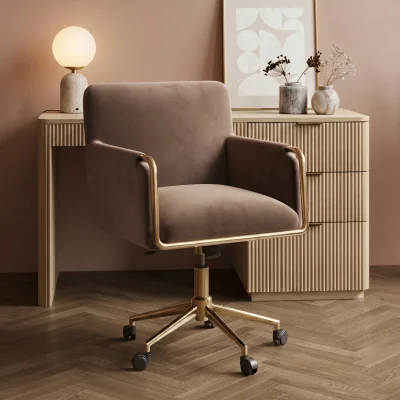 Furniture123 Mink Velvet Office Swivel Tub Chair - Sonny