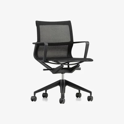 Heal's Vitra Physix Swivel Armchair Black Pearl Deep Black Frame - Heal's UK Furniture