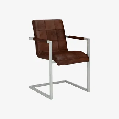 John Lewis John Lewis & Partners Classico Leather Office/Dining Chair, Tan