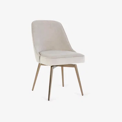 John Lewis west elm Mid-Century Velvet Swivel Office Chair, Dove Grey