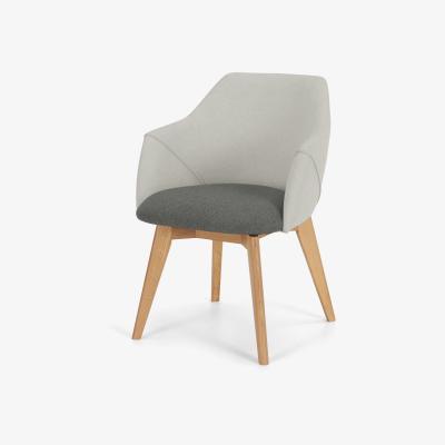 Made.com Lule Office Chair, Marl grey and Hail Grey and oak