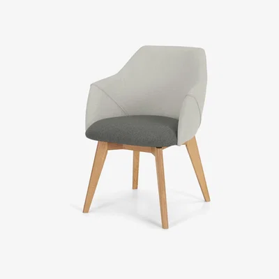 Made.com Lule Office Chair, Marl grey and Hail Grey and oak