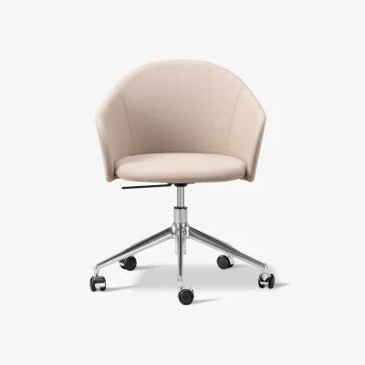 Nordic Nest Fredericia Furniture Gomo Armchair armchair swivel base 5-star Blazer CUZ47 Fairfield-polished aluminium