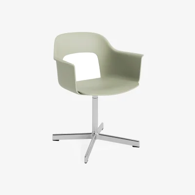 Nordic Nest HAY Layout Armchair 231 office chair Pastel green-polished aluminium 4 star swivel base