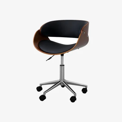 The Range Curved Swivel Faux Leather Office Computer Chair - Brown/Black