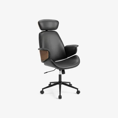 The Range Mid Century Ergonomic Home Desk Chair with Adjustable Height - Black