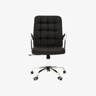 The Range Brent Black Tufted Home Office Chair - Black