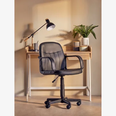 The Range Flint Black Pu Home Office Chair - Black