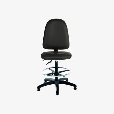 The Range Mist 2 Vinyl Draughtsman Chair - Black PU/Vinyl