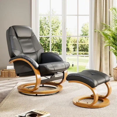 The Range Ergonomic Office Chair with Footstool - Black