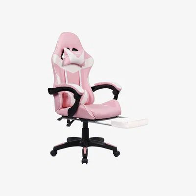 The Range Neo Racing Computer Gaming Office Chair With Footrest - Pink