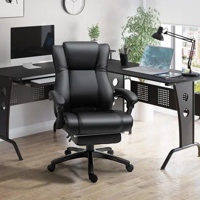 The Range Executive Home Office Chair with Foot Rest - Black