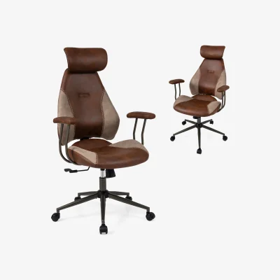 The Range Suede Fabric Computer Desk Chair - Brown