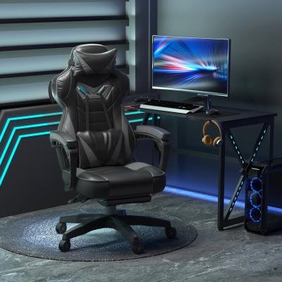 The Range Gaming Chair Ergonomic Reclining Chair with Footrest Arm Wheels - Grey, Black