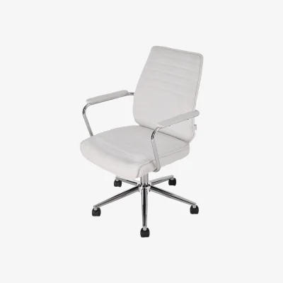 The Range Swivel Office Chair with Adjustable High Back - White