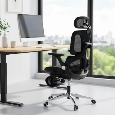 The Range HOMCOM Ergonomic Office Chair with Lumbar Support 4D - Black