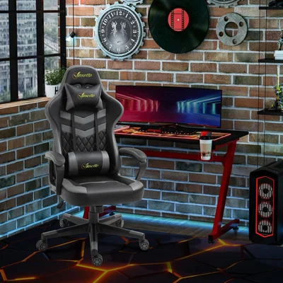 The Range Racing Gaming Chair with Lumbar Support - Black Grey