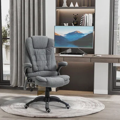 The Range Massage Office Chair Recliner Ergonomic Gaming Heated Padded Swivel - Grey