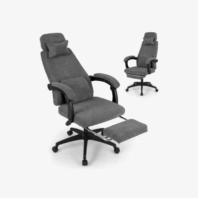 The Range Chenille Fabric Computer Desk Chair - Grey
