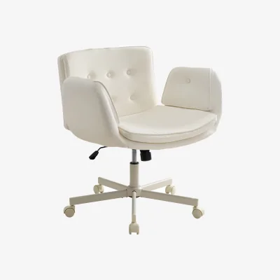 The Range Office Chair with Armrests and Wheels - White