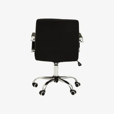 The Range Brent Black Leather Effect And Chrome Home Office Chair - Black