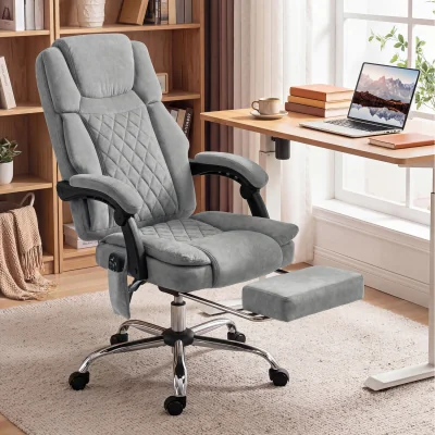 The Range HOMCOM Executive Office Chair, Desk Chair with Massage and Heat - Grey