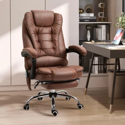 The Range Heated Massage Office Chair with 6 Vibration Points - Brown