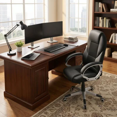 The Range SONGMICS Executive Office Chair with High Back - Black