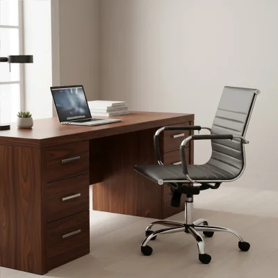The Range Brent Black Low Back Home Office Chair - Black