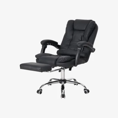 The Range Swivel and Height Adjustable Office Chair with Seven Point Massage - Black