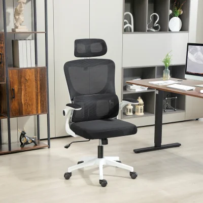 The Range Vinsetto Ergonomic Office Chair with Adjustable Headrest - Black