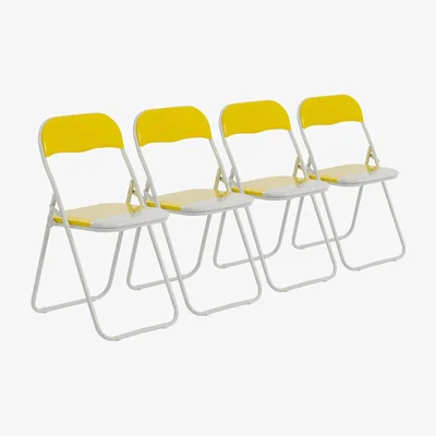 The Range Coloured Padded Folding Chairs - Pack of 4 - Yellow