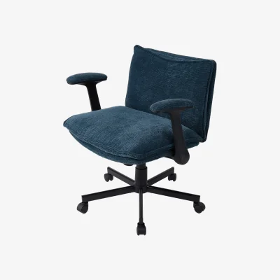 The Range Chenille Upholstered Cross-Legged Office Chair - Blue