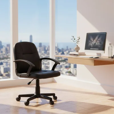 The Range Brent Black Small Home Office Chair - Black