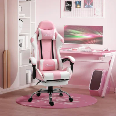 The Range Racing Gaming Chair with Lumbar Support Home Office Gamer Recliner - Pink
