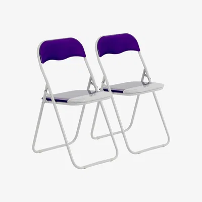The Range Coloured Padded Folding Chairs - Pack of 2 - Purple