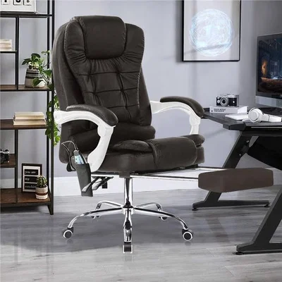 The Range Neo Gaming Computer Recliner Massage Chair With Footrest - Brown
