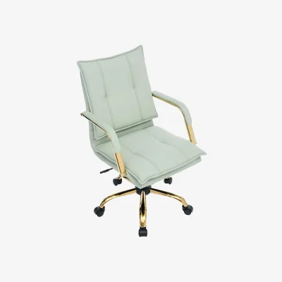 The Range PU Leather Office Chair with Upholstered Seat - Light Green