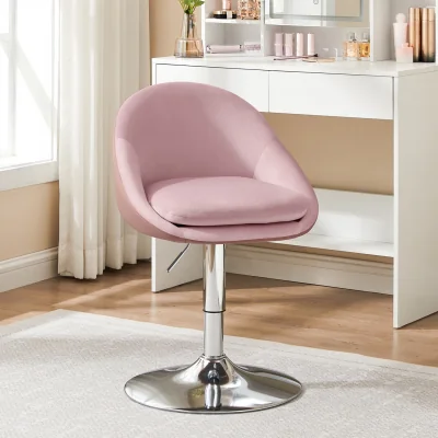 The Range Adjustable Dressing Chair, Office Chair, Swivel Stool with Backrest - Pink