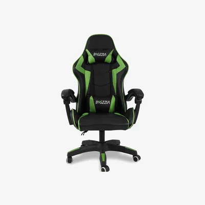 The Range Computer Desk Office Chair Luxury Leather Gaming Swivel Chair - Black and Green