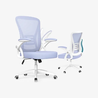 The Range Ergonomic Mid Back Office Chair with Adjustable Height and Flip-up Armrest  - Purple